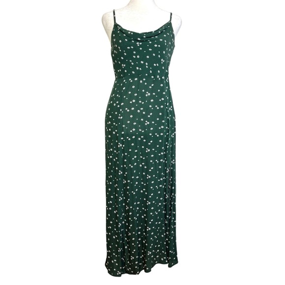 American Eagle 90sY2K Floral Ditzy Ditsy Print Midi Slip Dress Cowl Neck XS - Picture 3 of 15